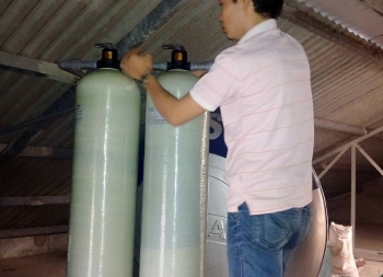 Lắp đặt bộ lọc nước đầu nguồn ở Yên Mô, TP Ninh Bình.